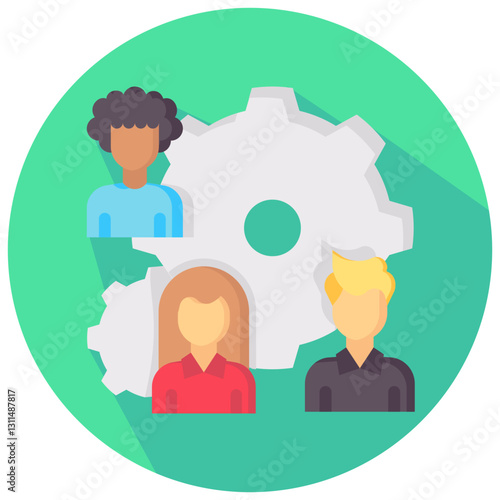 collaboration vector round flat icon