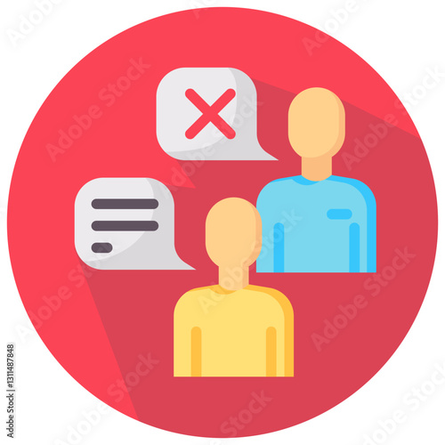 disagree vector round flat icon