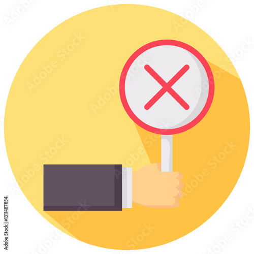 disapprove vector round flat icon