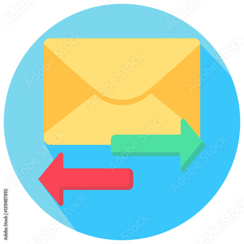 emailing vector round flat icon