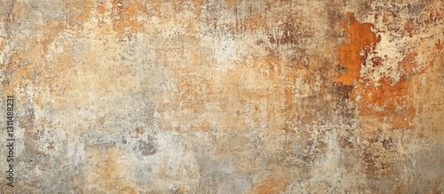 Wallpaper Mural Brown grunge texture on a weathered cement wall featuring a mix of rust orange and muted gray tones with ample copy space on the right side Torontodigital.ca