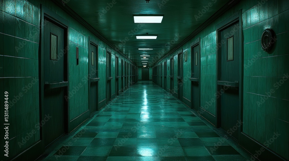 Empty Hospital Corridor at Night Empty Hospital Corridor at Night