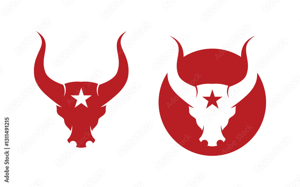 Taurus Head Horn Logo Template vector icon illustration design Taurus Head Horn Logo Template vector icon illustration design