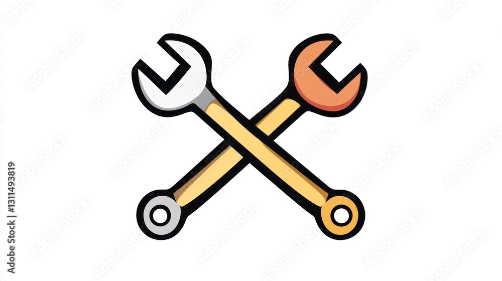 Crossed wrenches graphic design Crossed wrenches graphic design