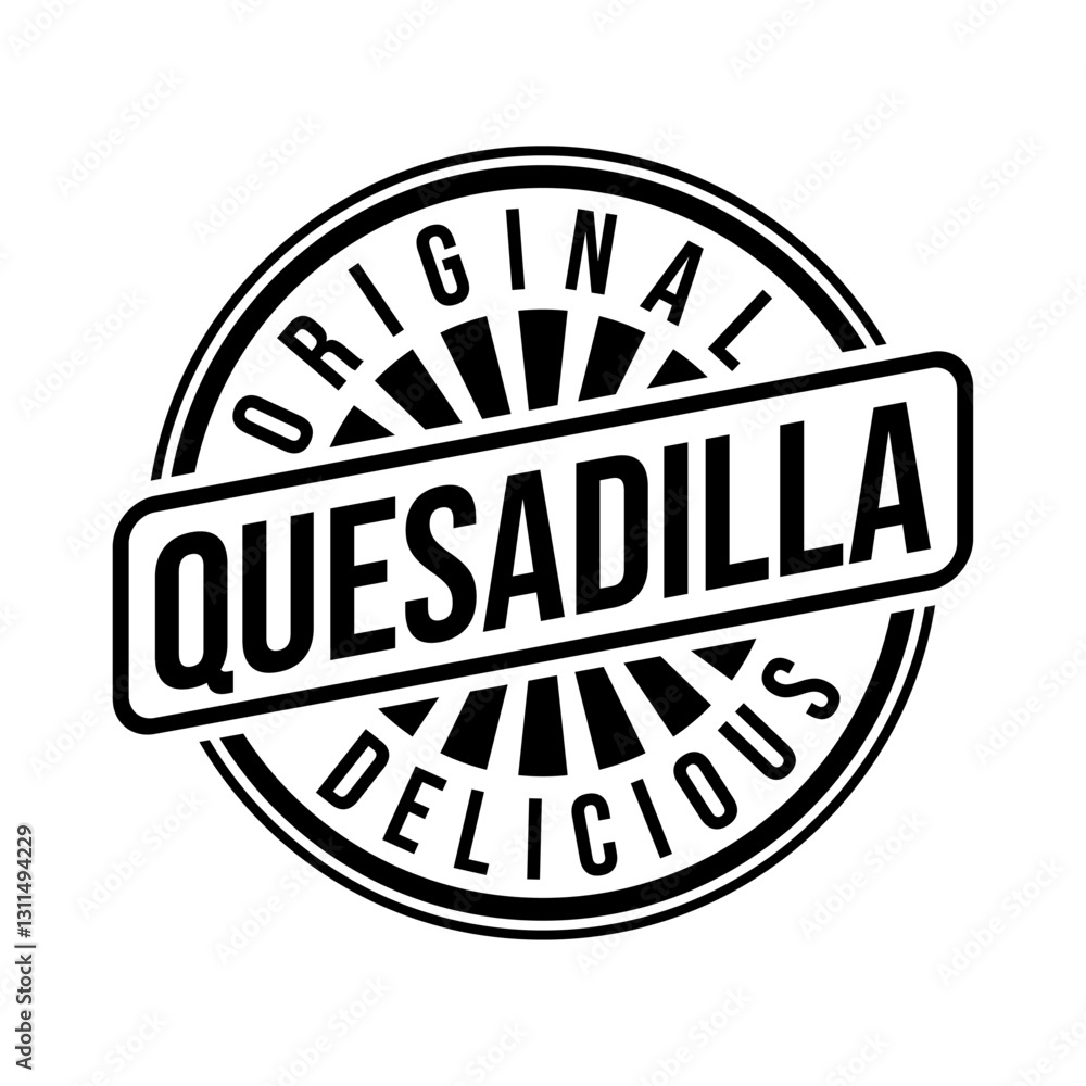 Fototapeta premium Quesadilla logo lettering vector black and white