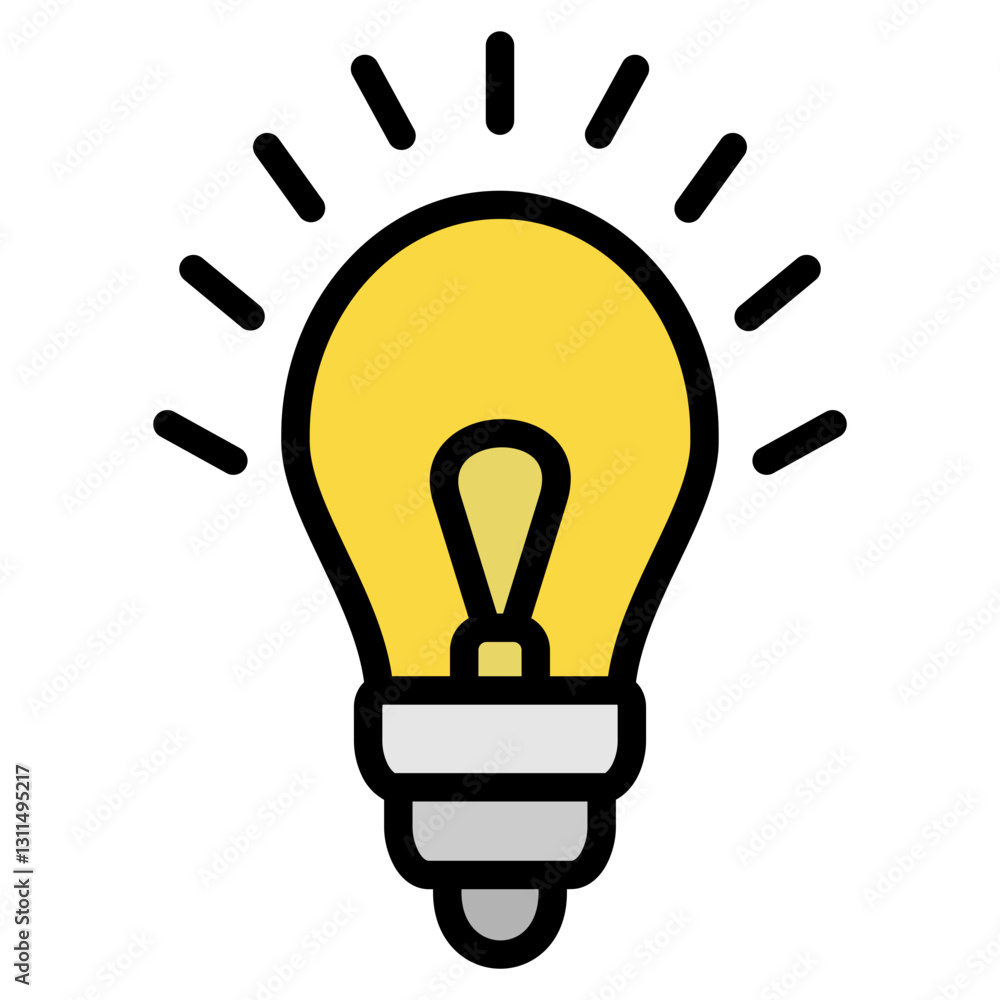 Fototapeta premium Lightbulb Idea Icon Element For Design