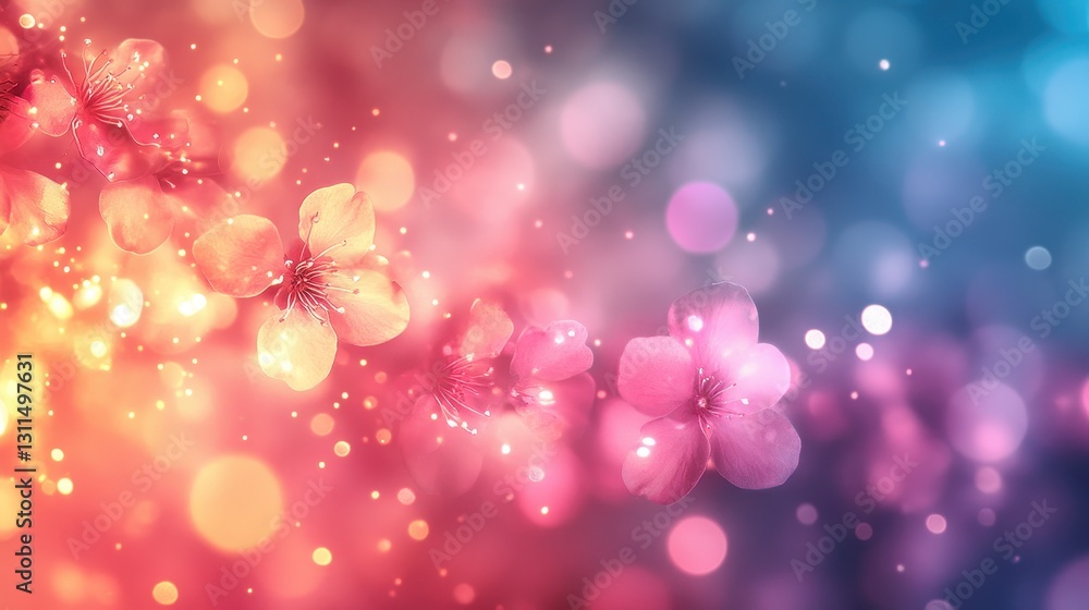 Soft Pink Orange Blue Purple Blossom Sparkle Lights Abstract Background Soft Pink Orange Blue Purple Blossom Sparkle Lights Abstract Background