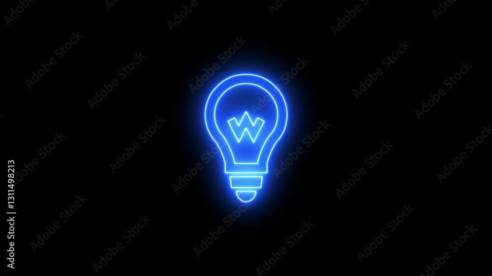 Glowing Neon Light Bulb Icon Animation, Energy and Innovation Concept, Bright Idea Symbol, Creative Thinking, Electric Power, Technology and Futuristic Design, Glowing Neon Light Bulb Icon Animation, Energy and Innovation Concept, Bright Idea Symbol, Creative Thinking, Electric Power, Technology and Futuristic Design,