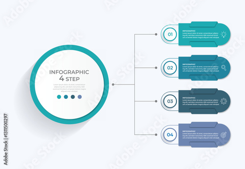 Vector infographic label design with circle infographic template design and 4-5-6 options or steps. Can be used for process diagram, presentations, workflow layout, banner, flow chart, info graph