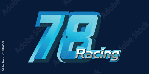 Racing number 78, racing start number, sports racing number
