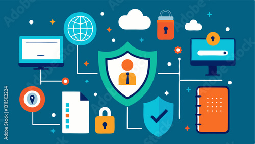 These illustrations capture key concepts and elements in the field of cybersecurity and data protection.