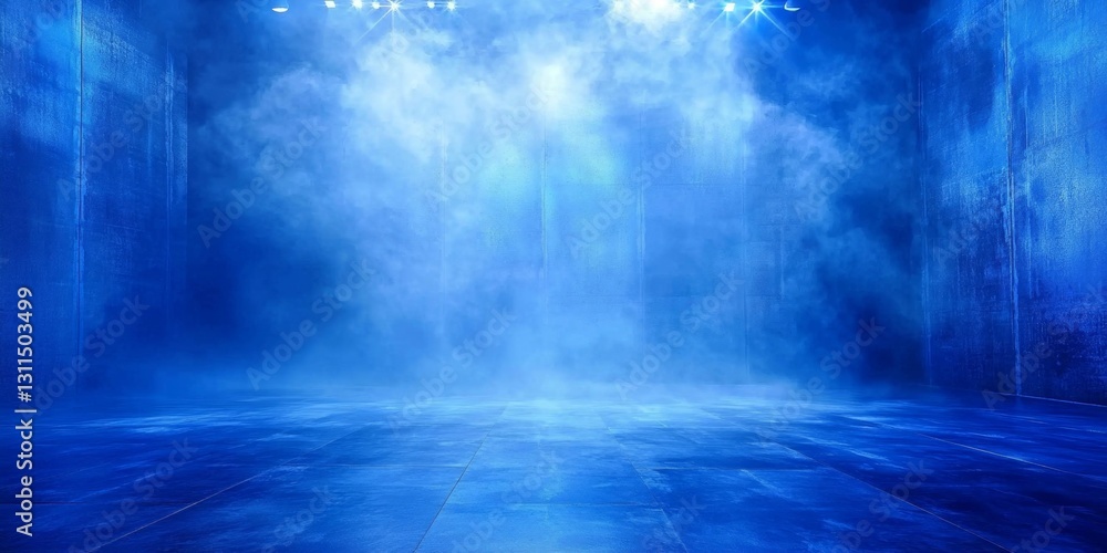 Fototapeta premium Ideal environment for showcasing products against a dark blue background.