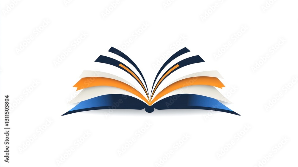 Open book logo, abstract design, education concept, use in book store marketing, or learning platform Open book logo, abstract design, education concept, use in book store marketing, or learning platform