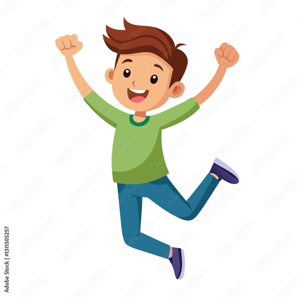 Happy boy jumping up in air. Excited joyful teenager celebrating, flying in air Happy boy jumping up in air. Excited joyful teenager celebrating, flying in air