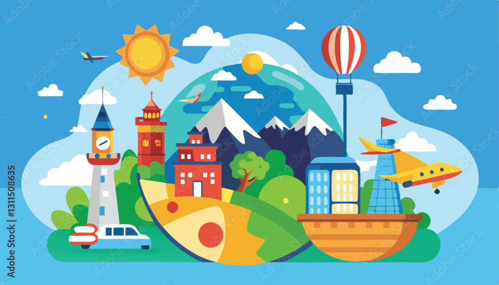 Fototapeta premium very beautiful and high quality colorful natural illustration vector