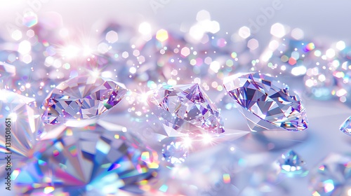 Obraz na płótnie scattered diamonds, very flash, crystal clear, emitting colorful light w salonie