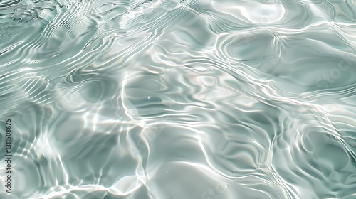 Obraz na płótnie Shallow water surface through which a white ceramic bottom is visible, beautiful ripples w salonie