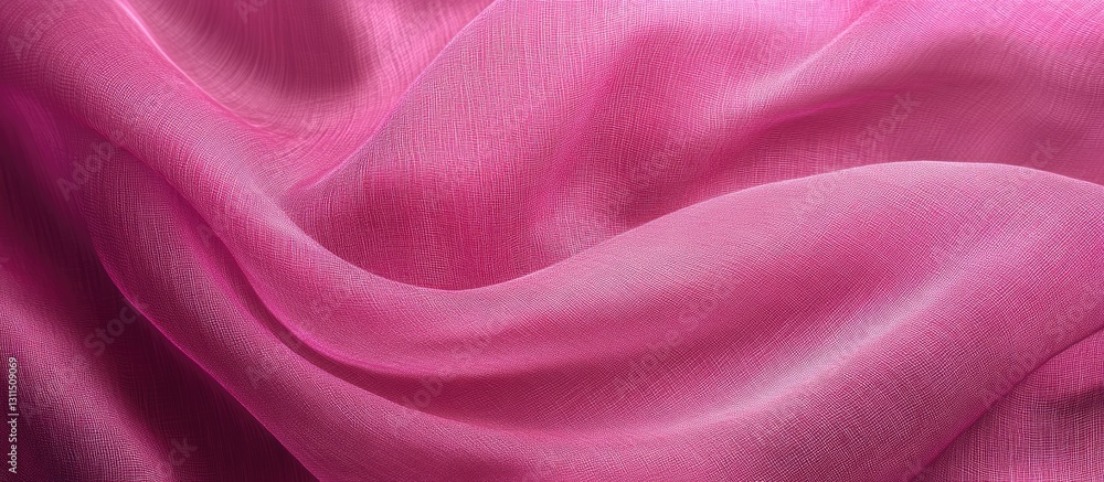 Obraz premium Soft pink textile fabric texture with gentle folds creating a smooth abstract surface background featuring vintage hues for stylish design projects.