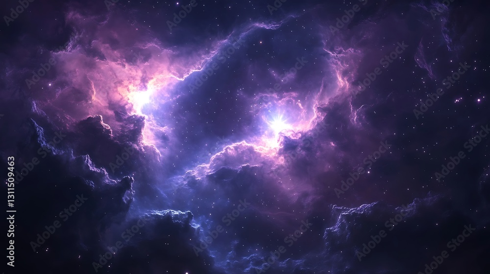 Fototapeta premium Mystical Cosmic Storm Lightning