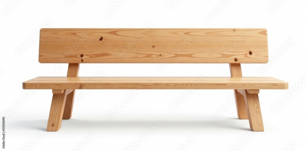 Modern wooden bench isolated on white background , design, natural Modern wooden bench isolated on white background , design, natural