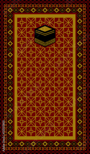 beautiful design of Muslim prayer rug. This Islamic carpet is for holly chanting to Allah and you can use this muslim rug to pray at masjid in Turkey Saudi Arabia Malaysia Egypt Makkah