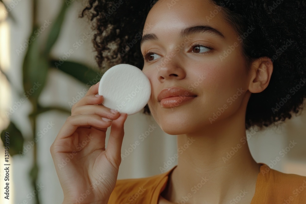 Beautiful Woman Applying Makeup Powder Soft Gentle Touch Natural Skin Care Routine face glow girl   