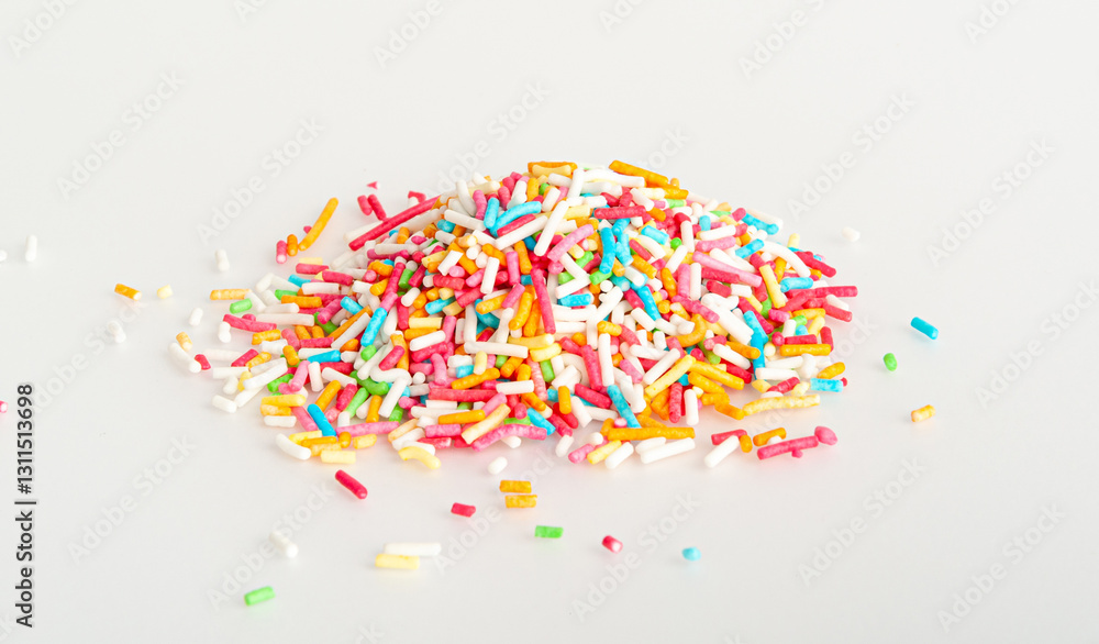 Fototapeta premium Candy Sprinkle, Donut Rainbow Sprinkles, Sweet Color Glaze, Small Vermicelli