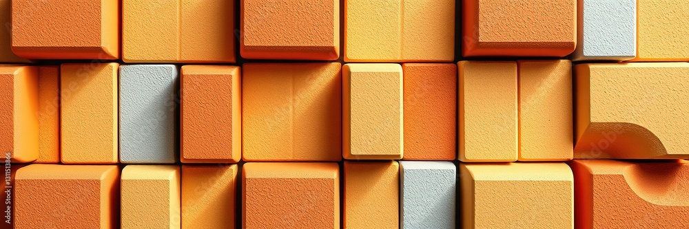 Fototapeta premium Architectural Alchemy: Lightweight Foam Bricks Unlocking Geometric Potential