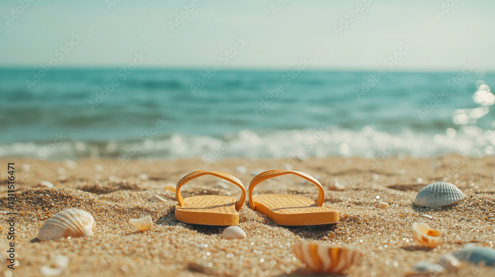 Summer Beach Sandals & Seashells - Warm color palettes Summer Beach Sandals & Seashells - Warm color palettes