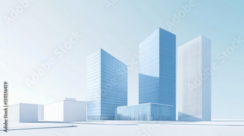 Wallpaper Mural Modern city skyline architectural rendering Torontodigital.ca
