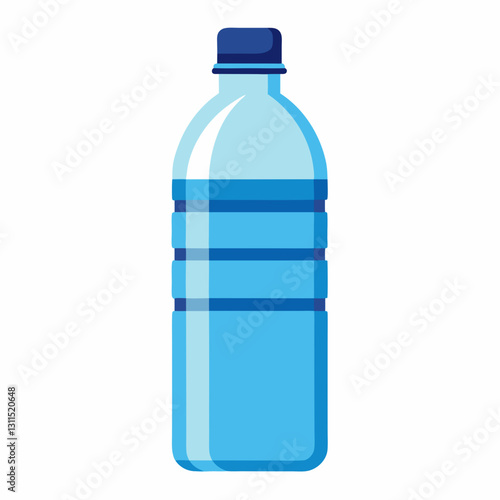Water in a bottle in flat design style against a white background