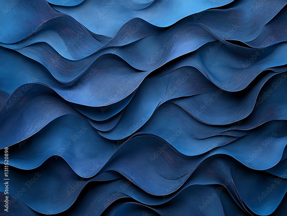 Fototapeta premium Abstract blue wave pattern background.