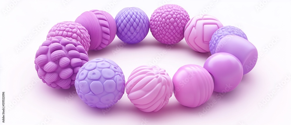 Fototapeta premium Delicate Circle of Pink & Purple Beads