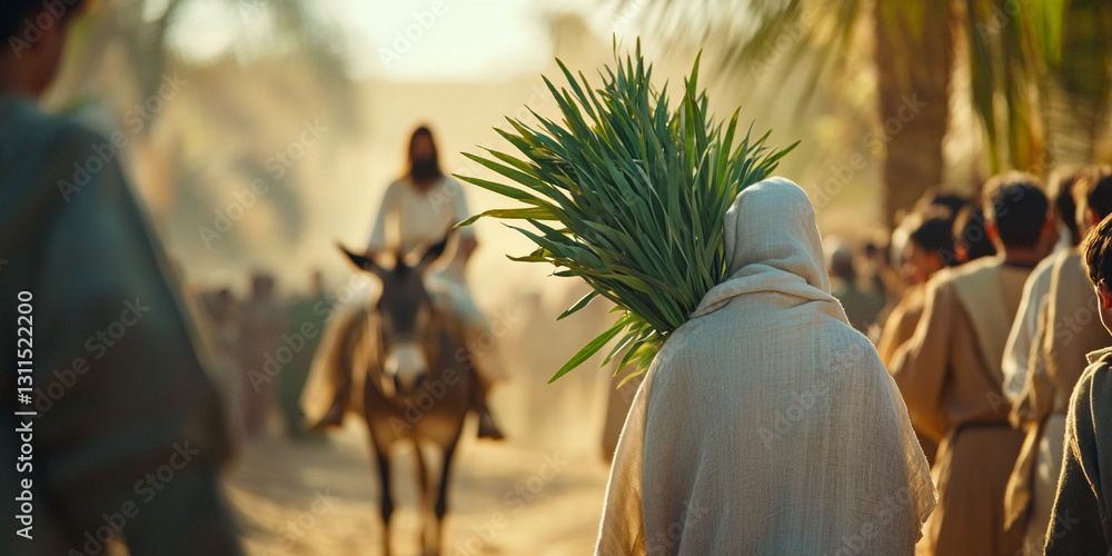 Poster Triumphal Entry of Jesus into Jerusalem, Palm Sunday biblical ...