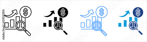 Economic Analysis Icon Set Multiple Style Collection
