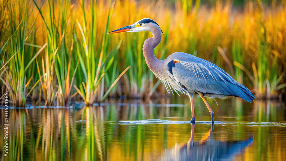 Obraz premium great blue heron ardea cinerea