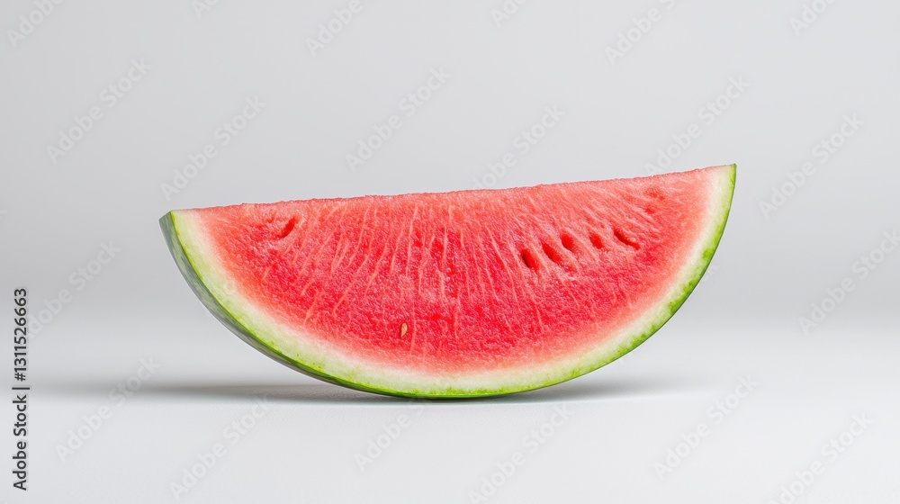 Fresh and juicy slice of watermelon isolated on a bright white background highlighting its vibrant color and texture Fresh and juicy slice of watermelon isolated on a bright white background highlighting its vibrant color and texture