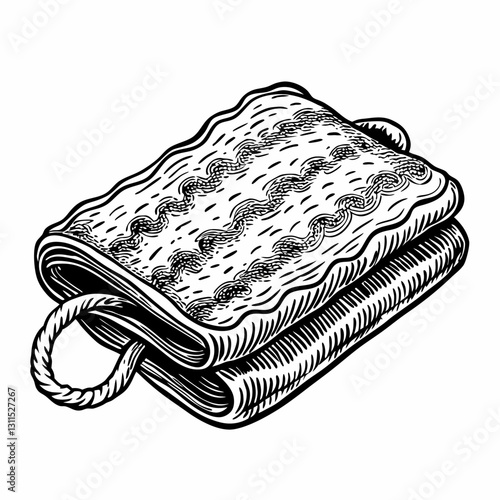 Hand Drawn Engraved Laundry Softener Dryer Sheet Illustration