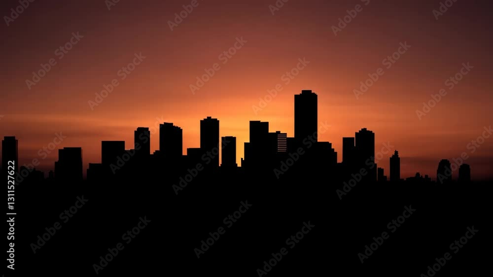 Urban sunset silhouette background for design projects Urban sunset silhouette background for design projects