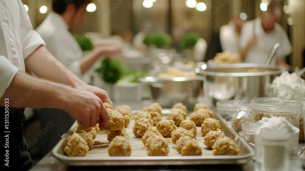 Passover preparation with matzah crackers and handmade matzo balls Passover preparation with matzah crackers and handmade matzo balls