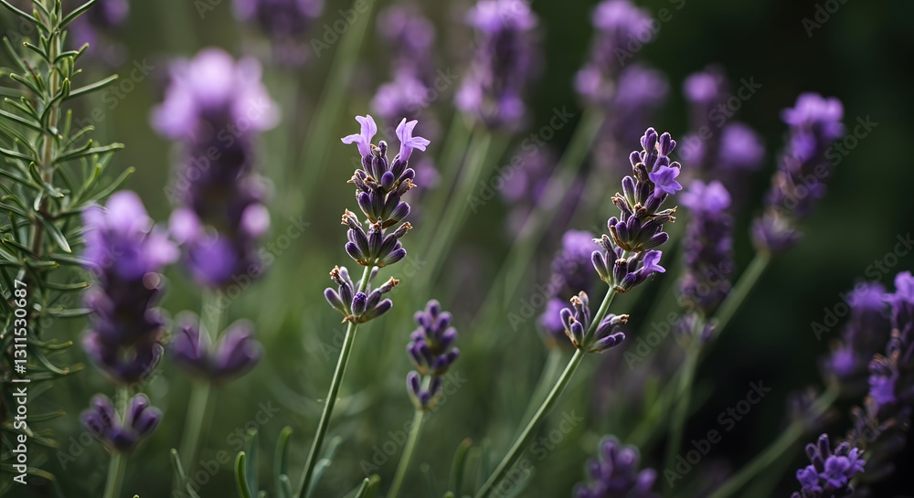 Serene Lavender Field: A Close-Up of Purple Blossoms Serene Lavender Field: A Close-Up of Purple Blossoms