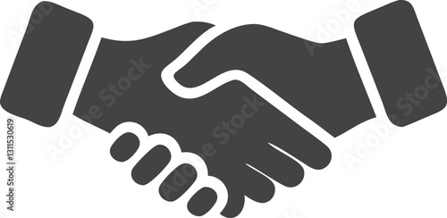 White Handshake Silhouette Perfect for Business & Partnership Designs