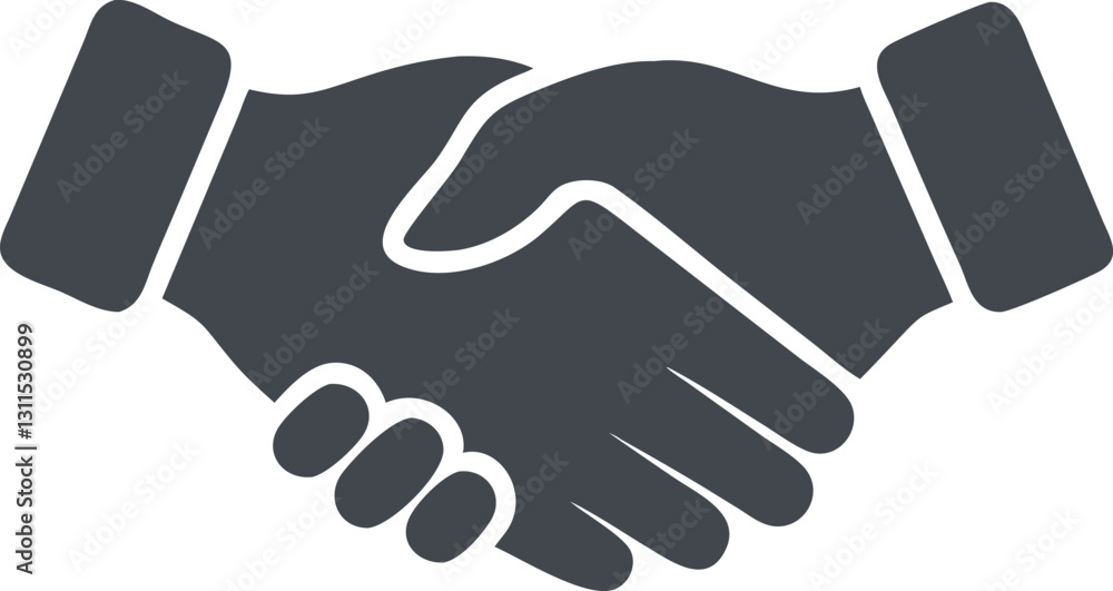 Handshake Silhouette Vector Icon White Background. Handshake Silhouette Vector Icon White Background.