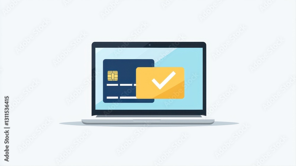 Laptop displaying a check mark symbolizing successful cross-border payments and transactions in modern business practices Laptop displaying a check mark symbolizing successful cross-border payments and transactions in modern business practices