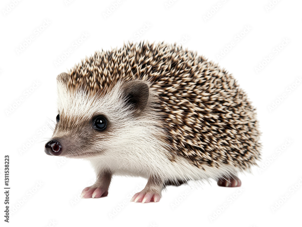 Isolated Hedgehog Standing on White Isolated Hedgehog Standing on White
