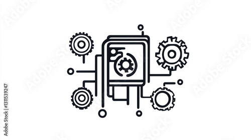 Wallpaper Mural Abstract Illustration of Connected Data Systems Torontodigital.ca