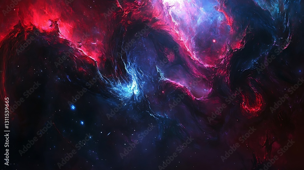 Obraz premium Fiery Purple Orange Nebula