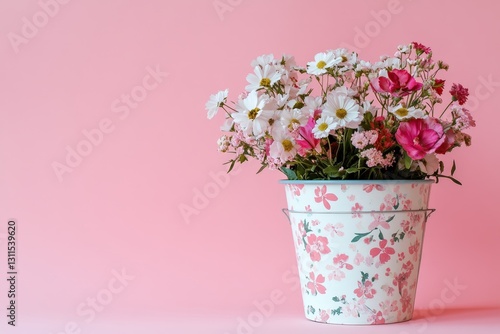 Wallpaper Mural Beautiful collection of various flowers in a decorative bucket of sorts Torontodigital.ca