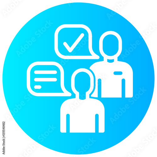 agree vector round glyph icon