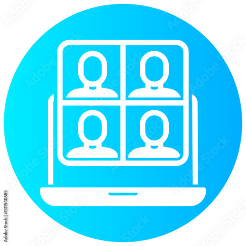online conference vector round glyph icon